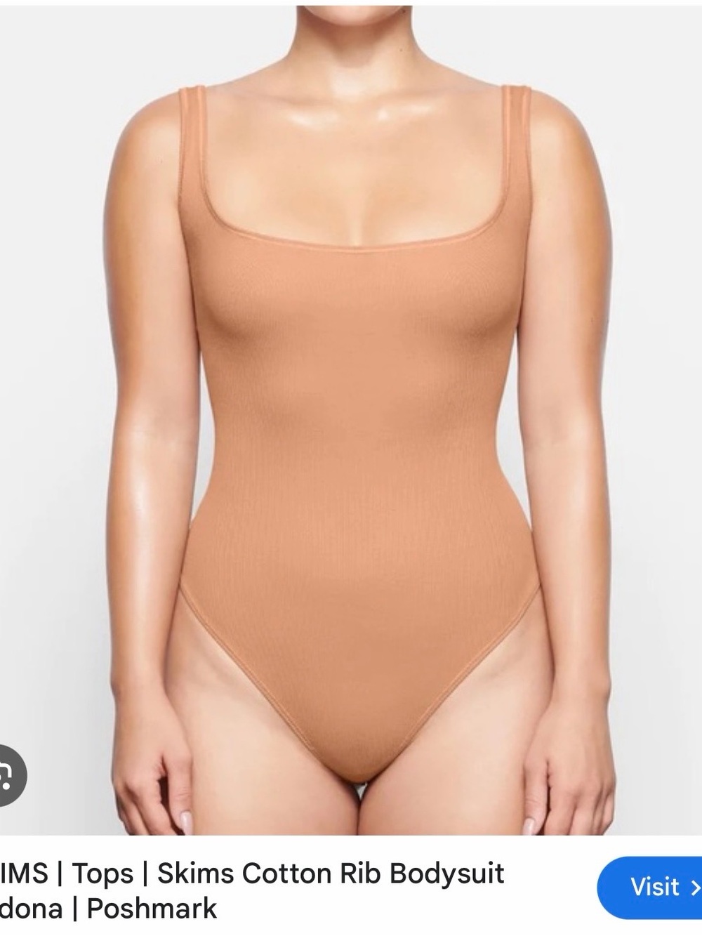 SKIMS Cotton Rib One-Piece Bodysuit - Nude Sedona